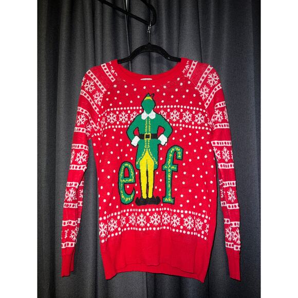 Ugly Christmas Sweater Xmas Size Medium Elf - Picture 1 of 3